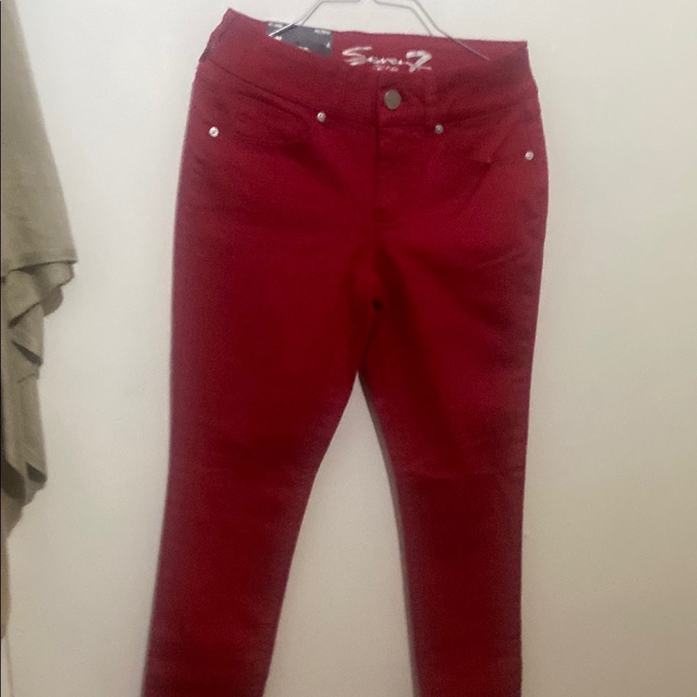 Seven7 Red Skinny Jeans